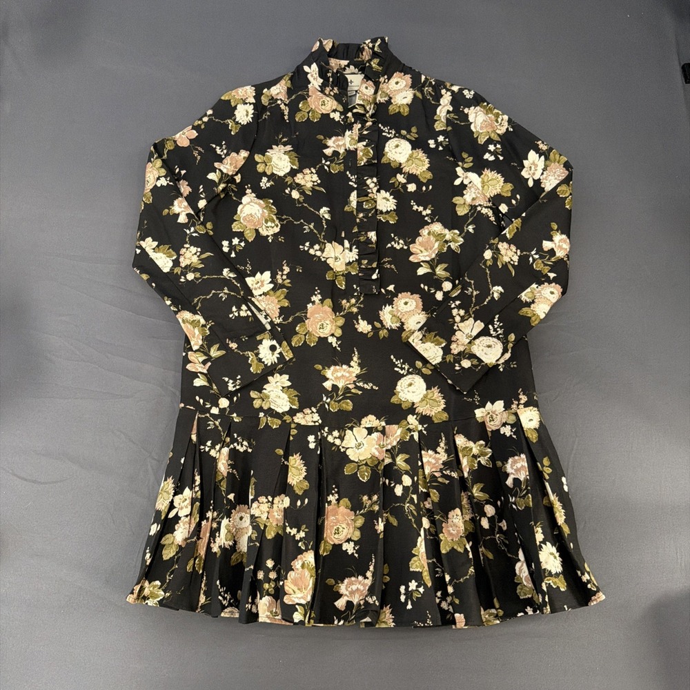 Tuckernuck Linen Tunic In Black Floral Size Xxs